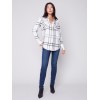 Soft Plaid Button-Down Shirt - Ecru