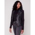 Vintage Faux Leather and Rib Knit Perfecto Jacket - Black