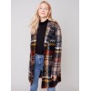 Straight Cut Bouclé Knit Coat - Gold