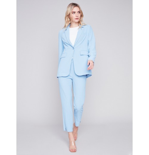 Blazer with Ruched Back - Sky