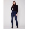 Bootcut Jeans with Asymmetrical Fringed Hem - Blue Black