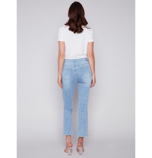 Bootcut Stretch Denim Pants - Light Blue