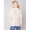 Cotton Blend Cable Knit Sweater - Ecru