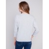 Cotton Sweater with Heart Patches - Grey