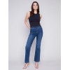 Flare Jeans with Decorative Buttons - Indigo