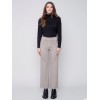 Houndstooth Flare Ponte Pants - Almond