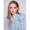 Jean Jacket with Frayed Edges - Bleach Blue