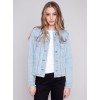 Jean Jacket with Frayed Edges - Bleach Blue