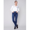 Jeans with Eyelet Hem Detail - Indigo