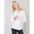 Ottoman Cotton Funnel Neck Sweater - Ecru