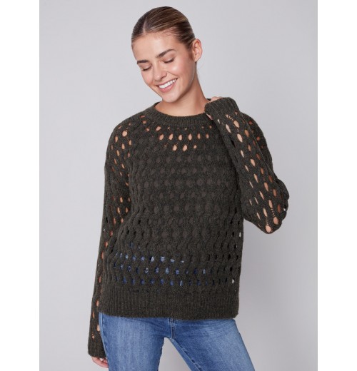 Plush Net Stitch Sweater - Spruce