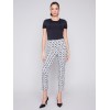 Printed Capri Pants with Hem Slit - Checker