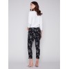 Printed Crinkle Jogger Pants - Leaves