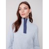 Quarter Zip Funnel Neck Sweater - Snowflake