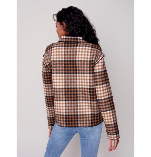 Reversible Plaid Jacket - Truffle