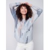 Reversible Printed Sweater with Frayed Edge - Truffle