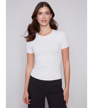 Short-Sleeved Super Stretch Top - Natural