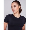 Short-Sleeved Super Stretch Top - Black