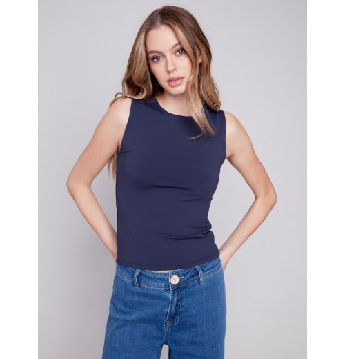 Sleeveless Super Stretch Top - Navy