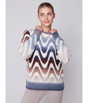 Space Dye Knit Sweater - Denim