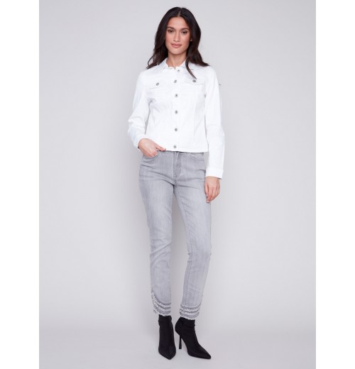 Stretch Denim Jacket - White