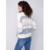 Striped Hairy Yarn Sweater - Multicolor