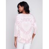 Tie Dye V-Neck Knit Top - Dusty Rose