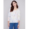 Tie Dye V-Neck Knit Top - Tulip